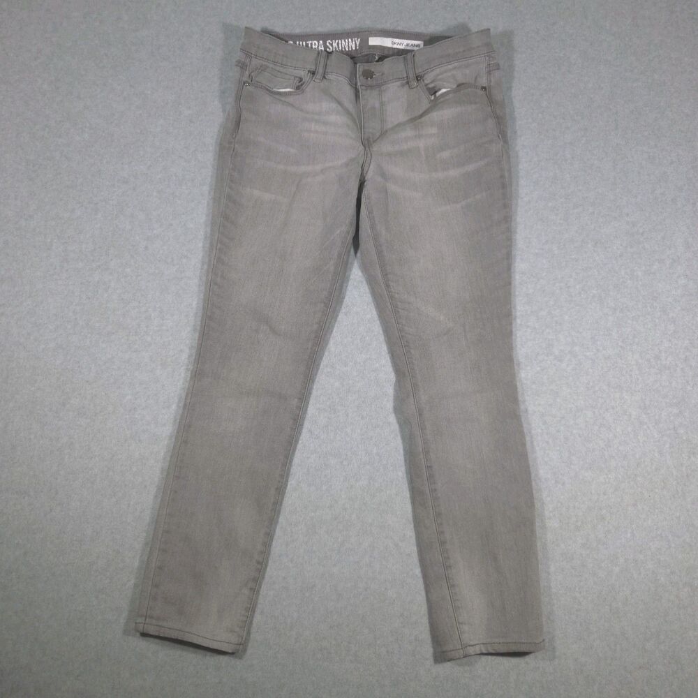 DKNY Jeans Womens Size 8 Ultra Skinny Grey Gray Stretch Denim Pants Casual